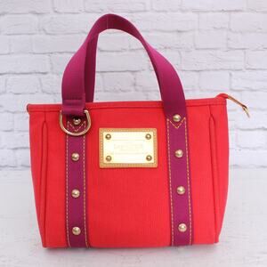 Louis Vuitton Cabas PM Antigua Red Tote Satchel Bag Purse Zip LV A5603